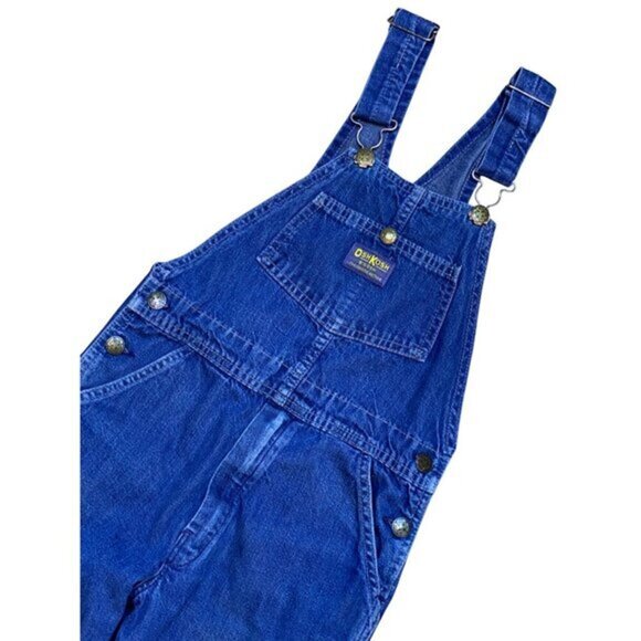 Vintage Kids OshKosh BGosh Vest Bak Blue Denim Toddler Overalls 8/10‎ - Picture 3 of 9